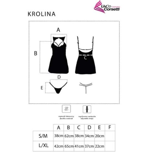 LIVCO CORSETTI FASHION - KROLINA LC 90734 CHEMISE + TANGA NEGRO L/XL - Imagen 4