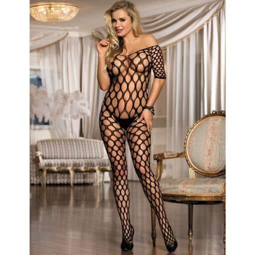 SUBBLIME - 951719 BODYSTOCKING DE REJILLA HOMBROS DESCUBIERTOS NEGRO TALLA ÚNICA - Imagen 4