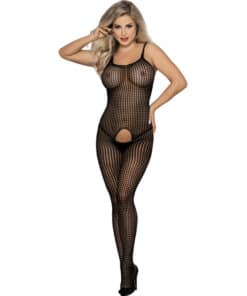 SUBBLIME - 951726 BODYSTOCKING CROTCHLESS DE REJILLA ELÁSTICO NEGRO TALLA ÚNICA