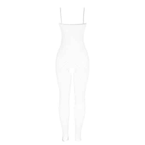 SUBBLIME - 951740 BODYSTOCKING CROTCHLESS DE REJILLA CON LAZOS BLANCO TALLA ÚNICA - Imagen 6