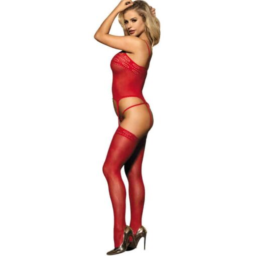 SUBBLIME - 951764 BODYSTOCKING DE REJILLA ROJO TALLA ÚNICA - Imagen 2