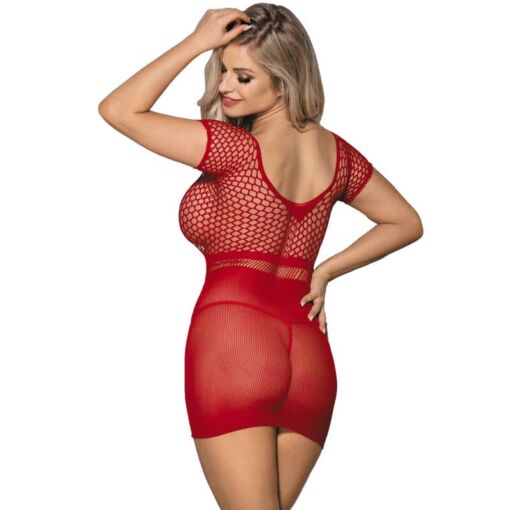 SUBBLIME - 951924 VESTIDO DE REJILLA CROCHÉ CORTO ROJO TALLA ÚNICA - Imagen 3