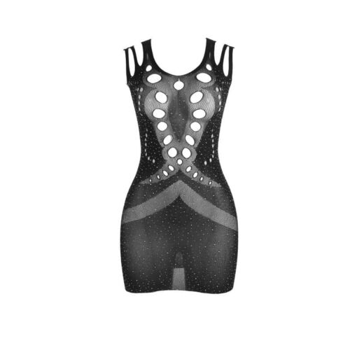 SUBBLIME - 952198 VESTIDO DE REJILLA CON DIAMANTES BRILLANTES NEGRO TALLA ÚNICA - Imagen 6