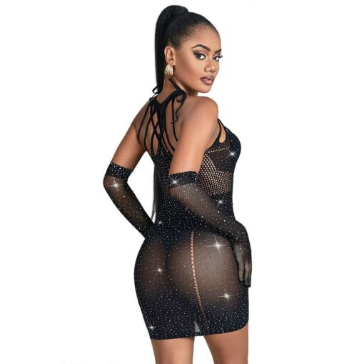 SUBBLIME - 952235 VESTIDO DE REJILLA CON BRILLANTES NEGRO TALLA ÚNICA - Imagen 2