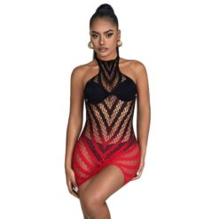 SUBBLIME - 952242 VESTIDO DE REJILLA ELÁSTICO DEGRADADO ROJO Y NEGRO TALLA ÚNICA - piKanteo | Despierta tu lado más piKante
