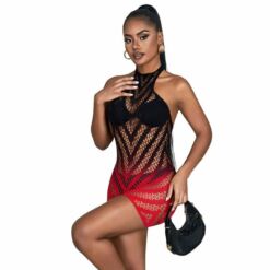 SUBBLIME - 952242 VESTIDO DE REJILLA ELÁSTICO DEGRADADO ROJO Y NEGRO TALLA ÚNICA - piKanteo | Despierta tu lado más piKante