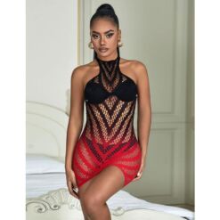 SUBBLIME - 952242 VESTIDO DE REJILLA ELÁSTICO DEGRADADO ROJO Y NEGRO TALLA ÚNICA - piKanteo | Despierta tu lado más piKante