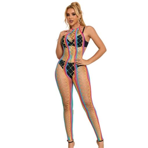 SUBBLIME - 952358 VESTIDO DE REJILLA CUELLO HALTER ARCOIRIS TALLA ÚNICA - Imagen 4