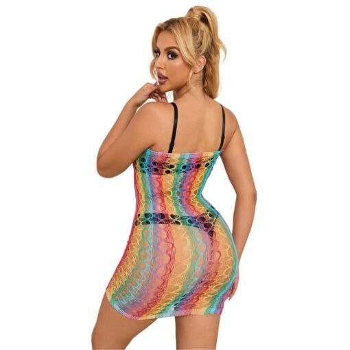 SUBBLIME - 952365 VESTIDO DE REJILLA HOMBROS DESCUBIERTOS ARCOIRIS TALLA ÚNICA - Imagen 2