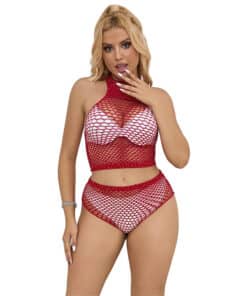SUBBLIME - 952402 SET DE REJILLA CON BRILLANTES ROJO TALLA ÚNICA