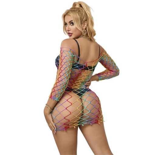 SUBBLIME - 952426 VESTIDO DE REJILLA MANGA LARGA ARCOIRIS TALLA ÚNICA - Imagen 3
