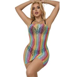 SUBBLIME - 952457 VESTIDO DE REJILLA SIN MANGAS CON HOMBROS DESCUBIERTOS ARCOIRIS TALLA ÚNICA - piKanteo | Despierta tu lado más piKante