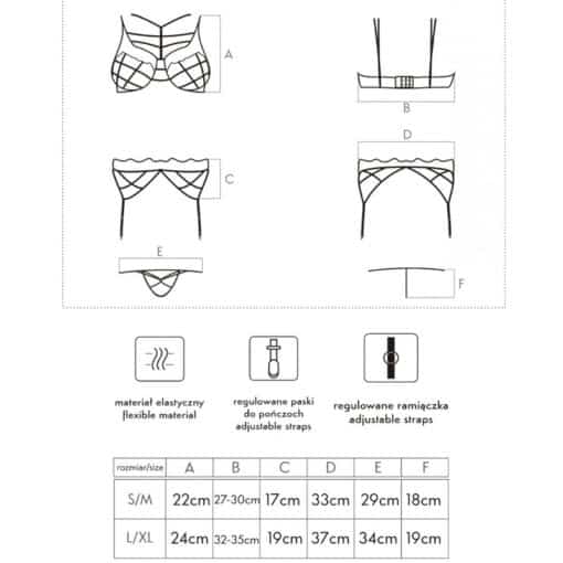 LIVCO CORSETTI FASHION - SOLEDAD LC 20217 SUJETADOR + PANTY + LIGUERO S/M - Imagen 4