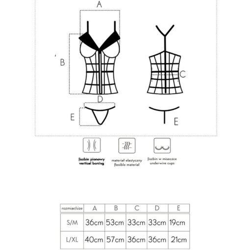 LIVCO CORSETTI FASHION - LAURA LC 20215 CORSET + TANGA S/M - Imagen 6