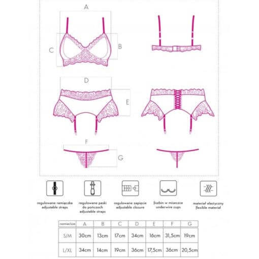 LIVCO CORSETTI FASHION - NAHIR LC 20214 SUJETADOR + PANTY + LIGUERO L/XL - Imagen 4