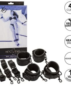 CALEXOTICS - NOCTURNAL RESTRICCIONES DE CAMA CUERO AJUSTABLE NEGRO