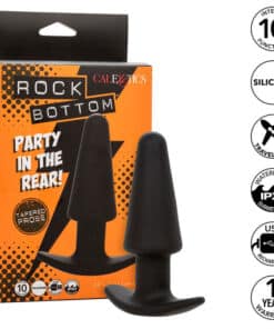 CALEXOTICS - ROCK BOTTOM PLUG ANAL CÓNICO 10 VIBRACIONES SILICONA NEGRO
