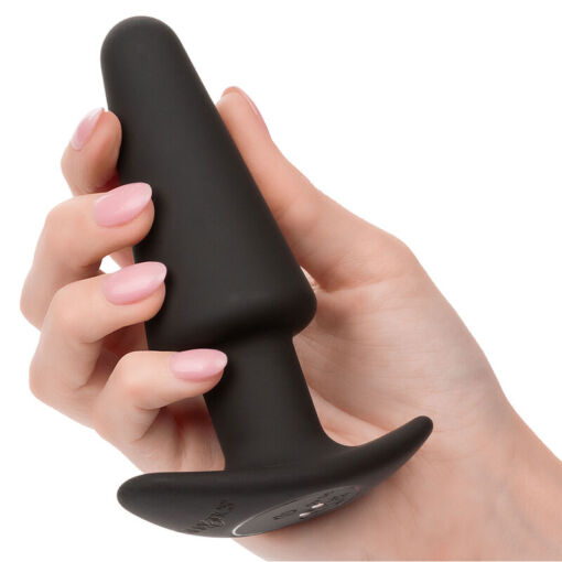 CALEXOTICS - ROCK BOTTOM PLUG ANAL CÓNICO 10 VIBRACIONES SILICONA NEGRO - Imagen 6