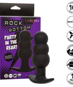 CALEXOTICS - ROCK BOTTOM PLUG ANAL CON CUENTAS 10 VIBRACIONES SILICONA NEGRO