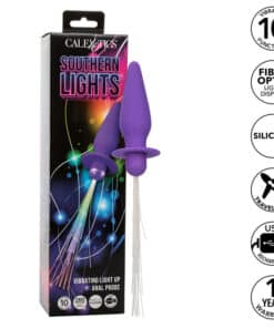 CALEXOTICS - SOUTHERN LIGHTS LIGHT UP PLUG ANAL CON LUCES 10 VIBRACIONES SILICONA VIOLETA