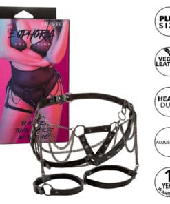 CALEXOTICS - EUPHORIA ARNÉS DE MUSLO CON CADENAS PREMIUM TALLA PLUS