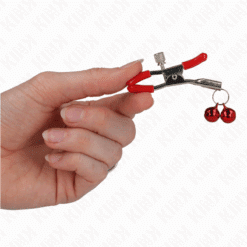 KINK - PINZAS PARA PEZONES ROJAS CON DOBLE CAMPANILLA ROJO 6 CM - piKanteo | Despierta tu lado más piKante