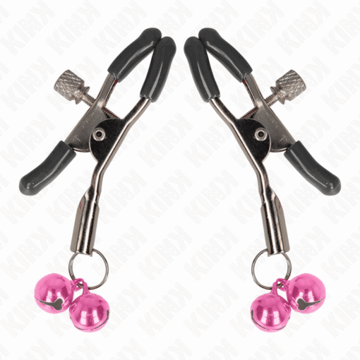 KINK - PINZAS PARA PEZONES CON DOBLE CAMPANILLA ROSA 6 CM - Imagen 2