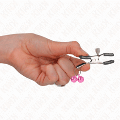 KINK - PINZAS PARA PEZONES CON DOBLE CAMPANILLA ROSA 6 CM - piKanteo | Despierta tu lado más piKante