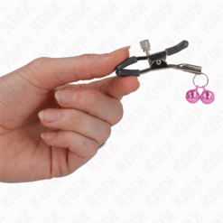 KINK - PINZAS PARA PEZONES CON DOBLE CAMPANILLA ROSA 6 CM - piKanteo | Despierta tu lado más piKante