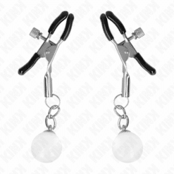 Alternative view of KINK - PINZAS PARA PEZONES PLATEADAS CON COLGANTE DE VIDRIO 6 CM