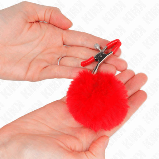 KINK - PINZAS PARA PEZONES CON POMPÓN ROJO 6 CM - Imagen 3