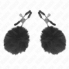 KINK - PINZAS PARA PEZONES CON POMPÓN NEGRO 6 CM - piKanteo | Despierta tu lado más piKante
