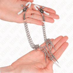 KINK - PINZAS PARA PEZONES CON CADENA DE PÚAS 30 CM - piKanteo | Despierta tu lado más piKante