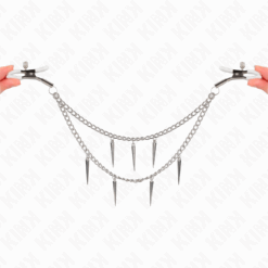 KINK - PINZAS PARA PEZONES CON CADENA DE PÚAS 30 CM - piKanteo | Despierta tu lado más piKante
