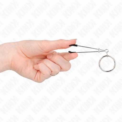 KINK - PINZAS PARA PEZONES FINA CON ARO PLATEADO 7 CM - Imagen 4