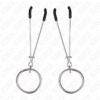KINK - PINZAS PARA PEZONES FINA CON ARO PLATEADO 7 CM