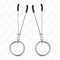 KINK - PINZAS PARA PEZONES FINA CON ARO PLATEADO 7 CM