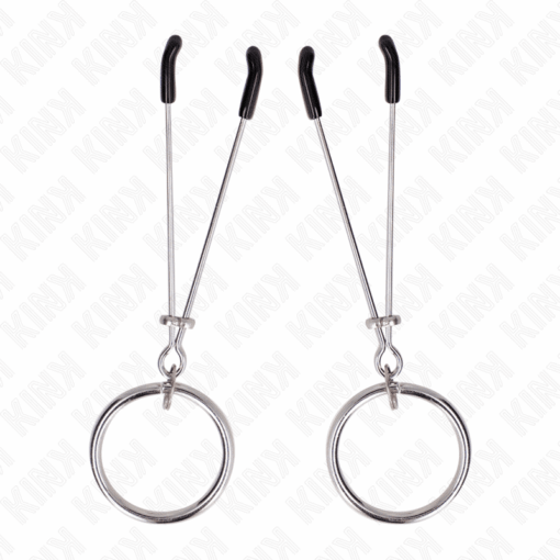 KINK - PINZAS PARA PEZONES FINA CON ARO PLATEADO 7 CM