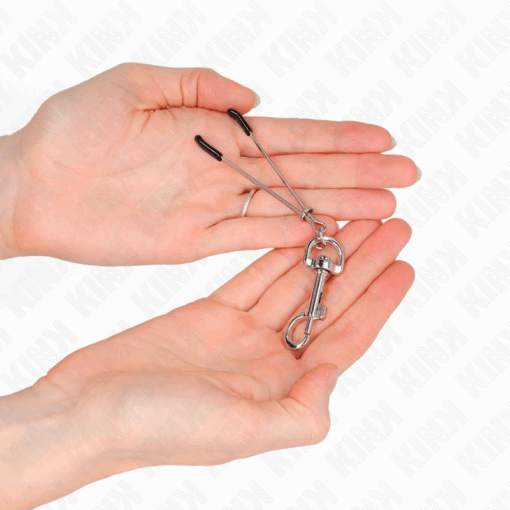 KINK - PINZAS PARA PEZONES FINA CON GANCHO PLATEADO 7 CM - Imagen 3