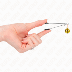 KINK - PINZAS PARA PEZONES FINA CON CASCABEL DORADO 7 CM - piKanteo | Despierta tu lado más piKante