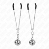 KINK - PINZAS PARA PEZONES FINA CON CASCABEL PLATEADO 7 CM