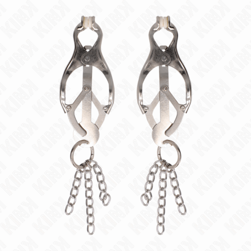 KINK - PINZAS PARA PEZONES ESTILO JAPONÉS CON CADENAS PLATEADO - Imagen 2