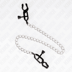 Alternative view of KINK - PINZAS PARA PEZONES PLANAS NEGRO CON CADENA PLATEADO 30 CM