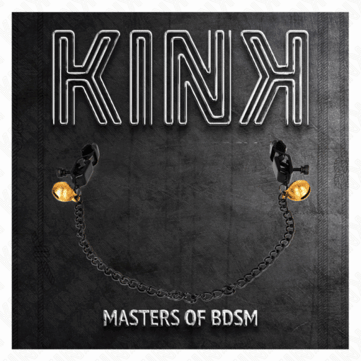 KINK - PINZAS PARA PEZONES PLANAS NEGRO CON CASCABEL Y CADENA PLATEADO 30 CM - Imagen 5