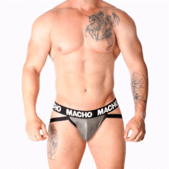 MACHO - MX27GR JOCK CUERO GRIS BEIGE XL - piKanteo | Despierta tu lado más piKante