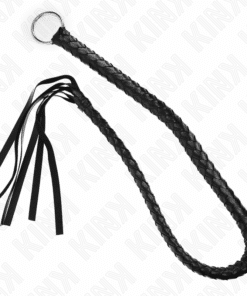 KINK - LÁTIGO DE SERPIENTE CON ANILLO DE MANO NEGRO 65 CM