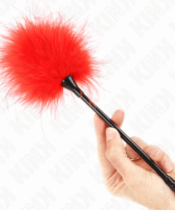 KINK - PLUMAS PARA COSQUILLAS ROJO USADO PARA EL KIT BONDAGE 27 CM