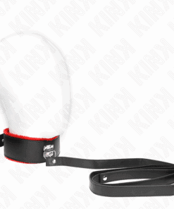 KINK - COLLAR CON CORREA 116 CM DE PIEL ROJO AJUSTABLE 40-48 CM X 6 CM