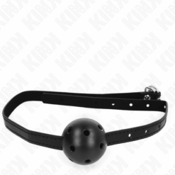 KINK - MORDAZA DE BOLA 4.5 CM TRANSPIRABLE SIMPLICITY NEGRO 62 x 1.5 CM - piKanteo | Despierta tu lado más piKante