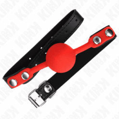KINK - MORDAZA DE BOLA 4 CM DE SILICONA ROJA 60 x 2 CM - piKanteo | Despierta tu lado más piKante